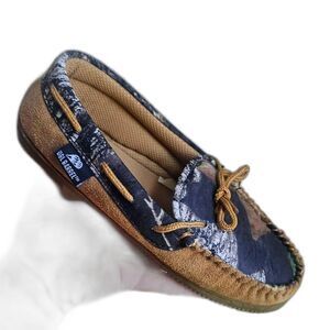 M&F Western Moccasin Slippers Dbl Barrel Youth Kids Size 5/6 Camo Winter Cozy